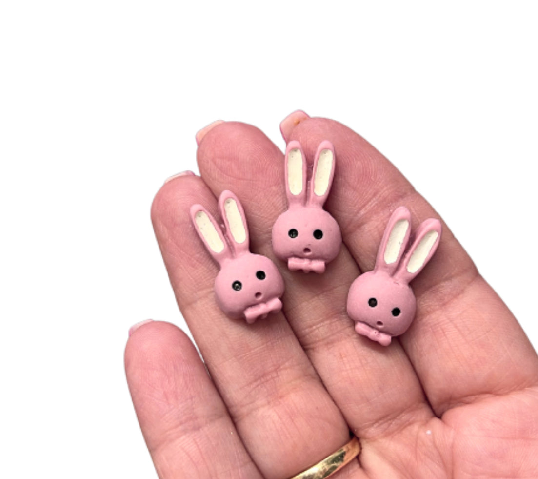 10 x Cute minky pink bunny flatback Embellishments