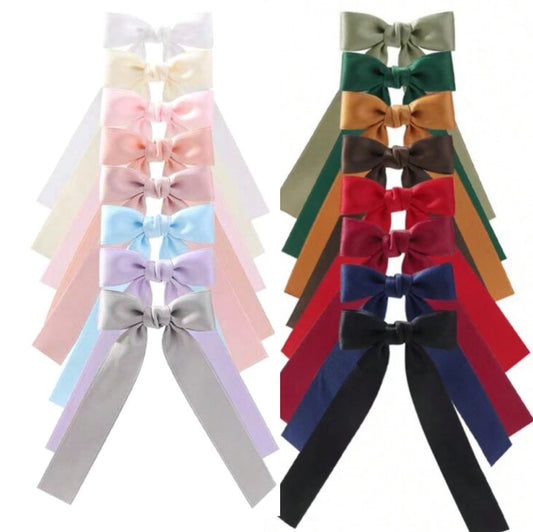 Stunning pastel Satin Ribbon hair bow clip