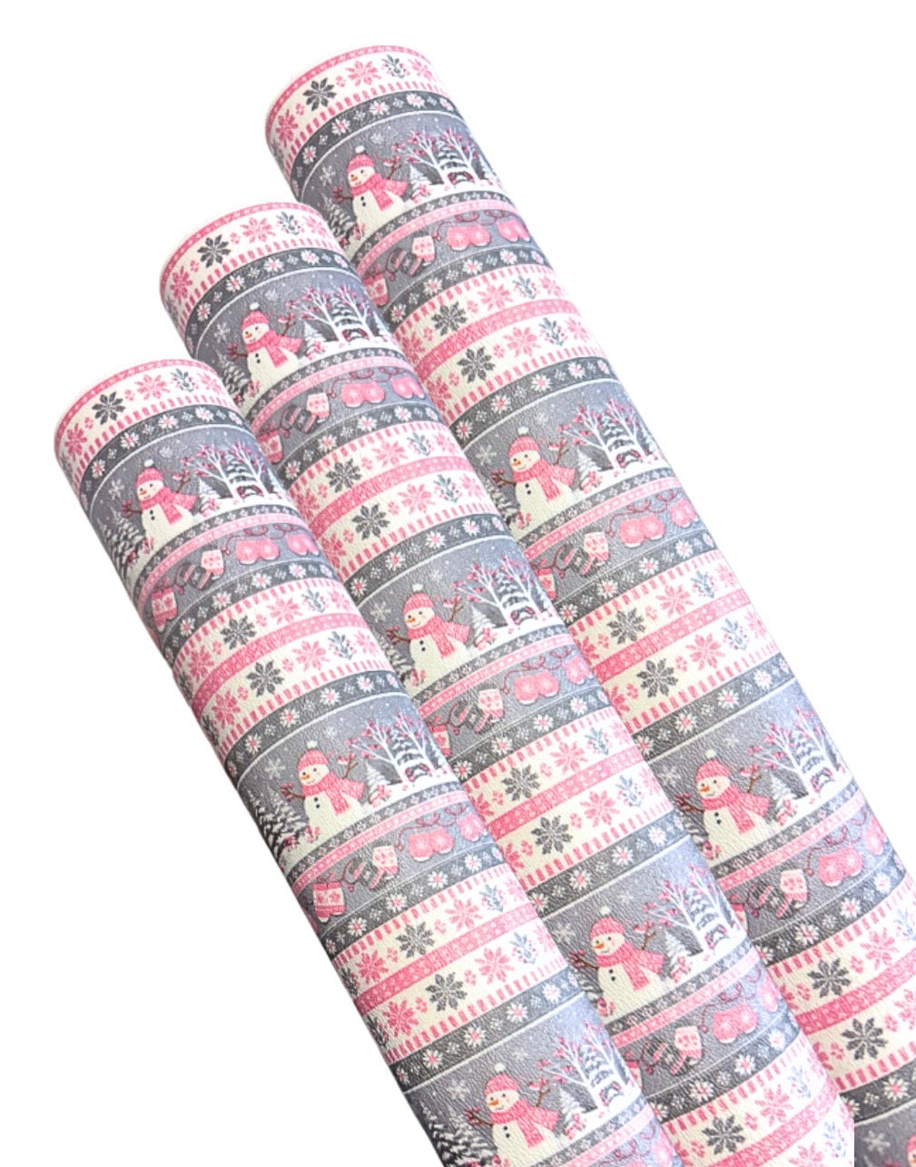 Pink Fair isle scene leatherette/Canvas A4