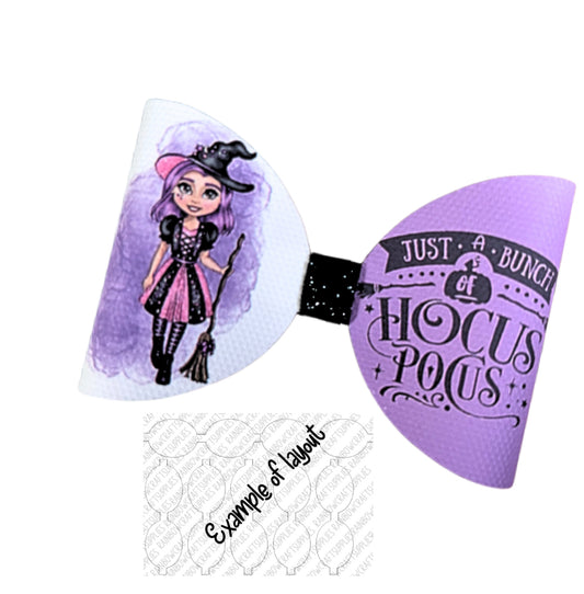 Hocus Pocus Halloween pre printed canvas bow loops x 7