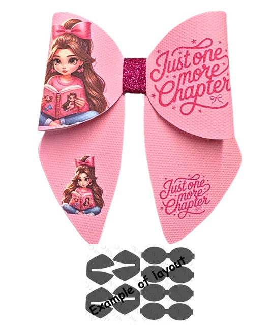 4 x printed in house Leatherette bow loops and tails 3.5” world book day