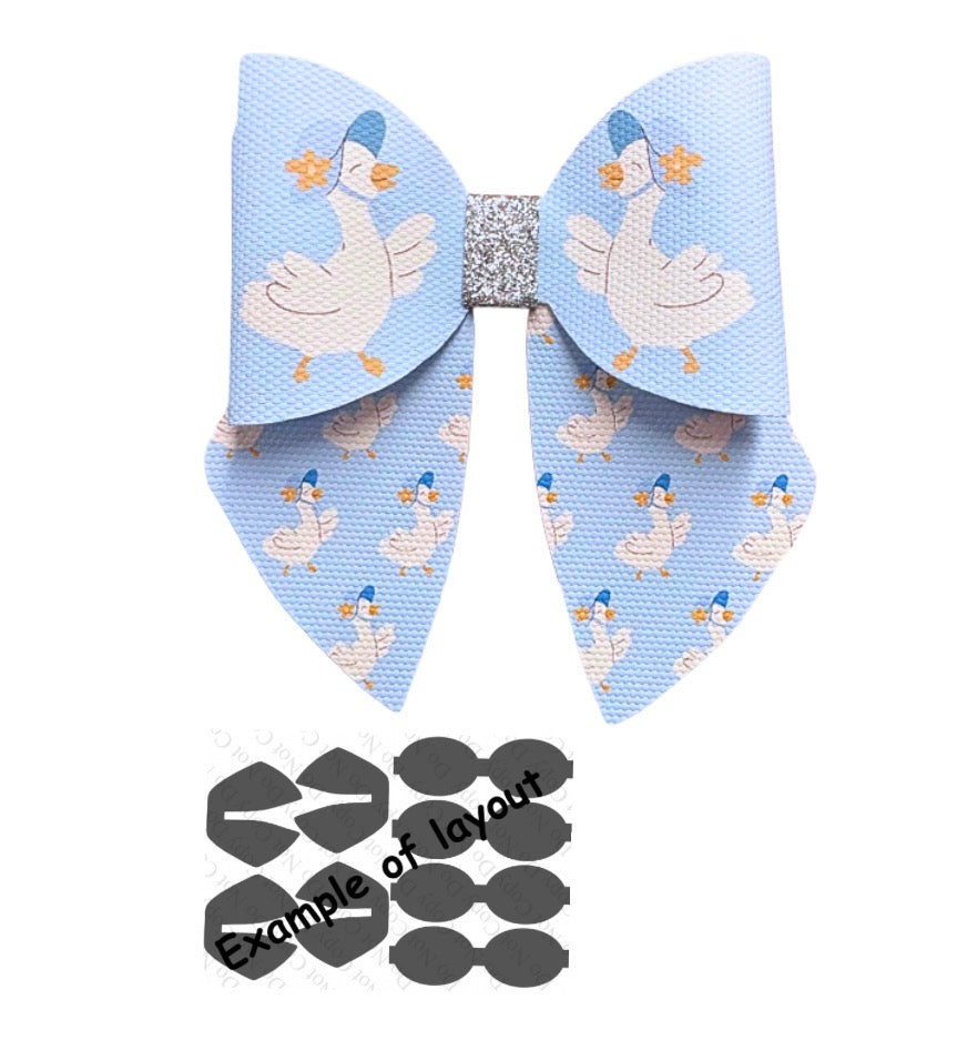 4 piece Puddle Duck leatherette bow loops and Sailor Tails 3.5”