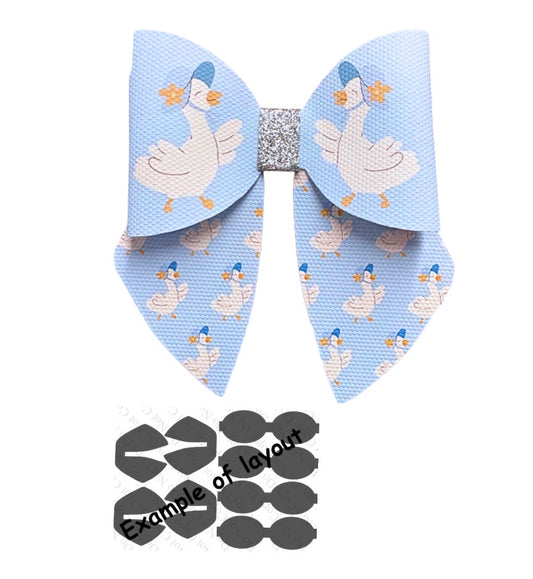 4 piece Puddle Duck leatherette bow loops and Sailor Tails 3.5”