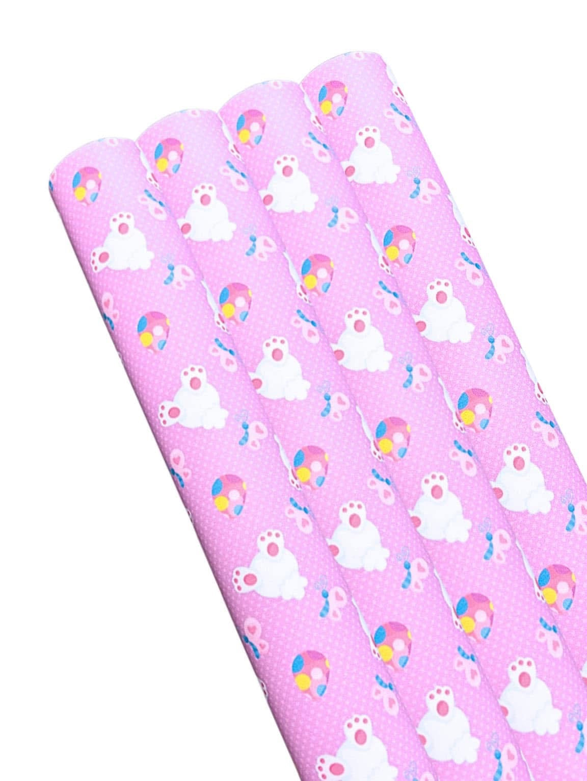 Easter Bunny cotton tail  leatherette fabric A4