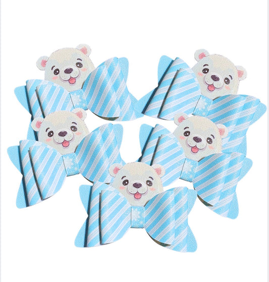 3 Pop-up Winter Bear Cut around hairbow loops Tails & Centre strips 3.5”