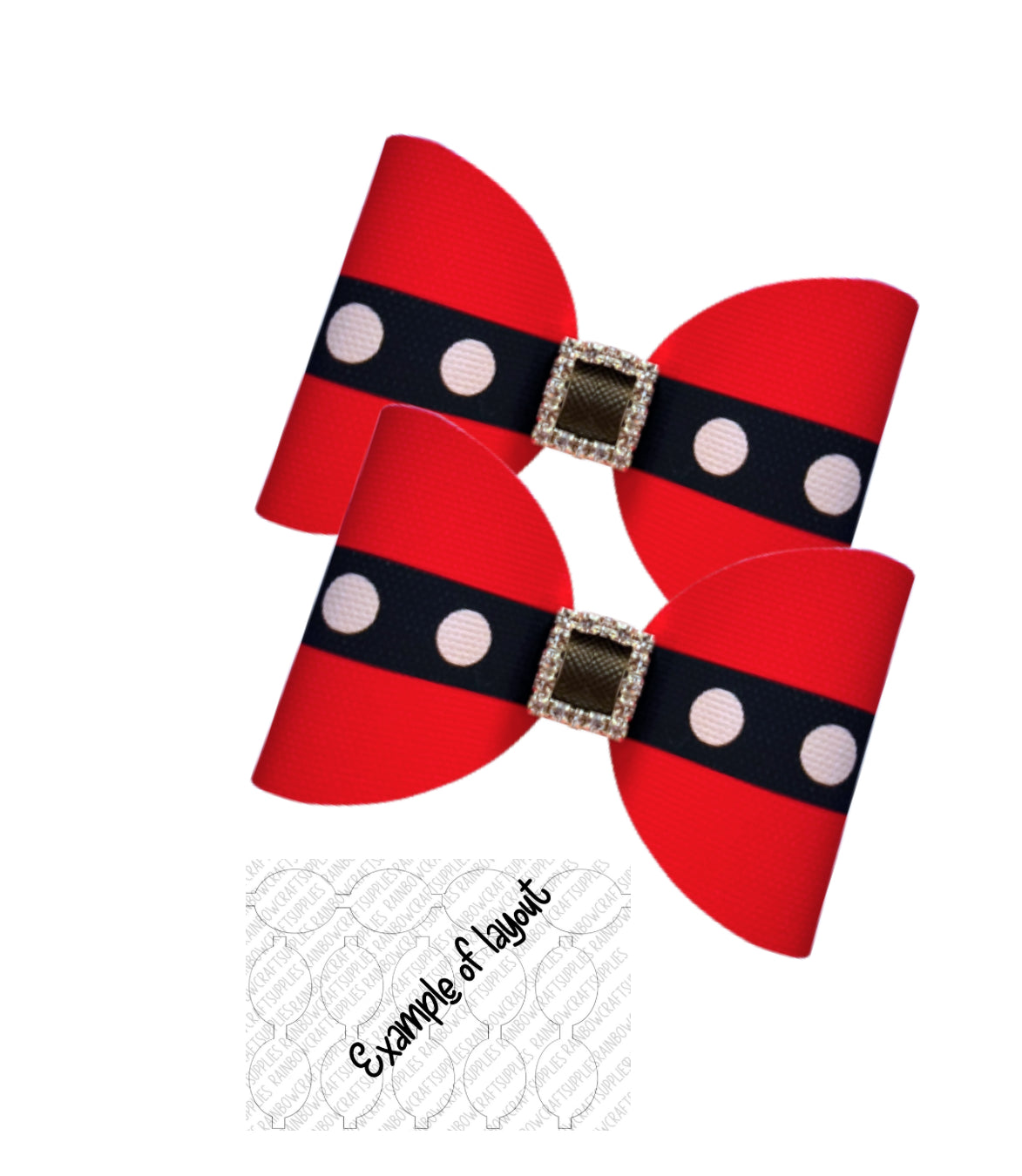Santas belt pre printed canvas hair bow loops x 7