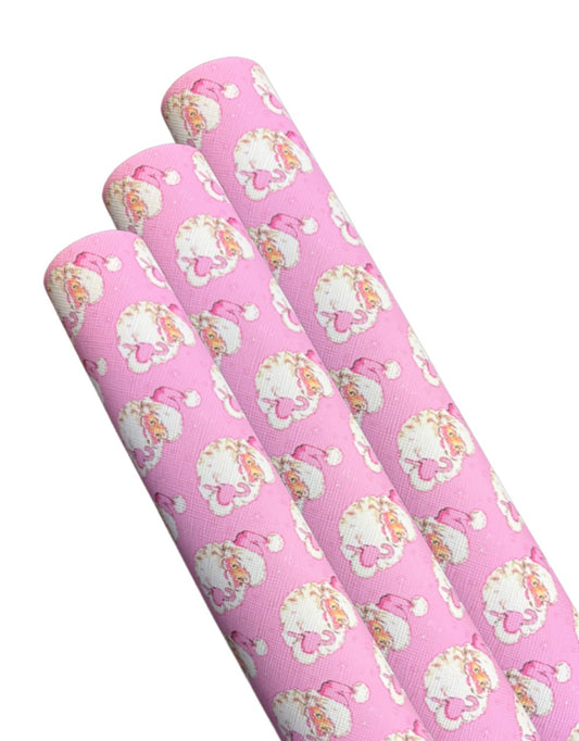 Hot pink Hi Santa Leatherette fabric A4
