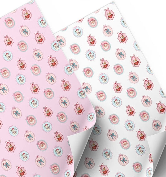 A4 Christmas scene two piece canvas fabric set