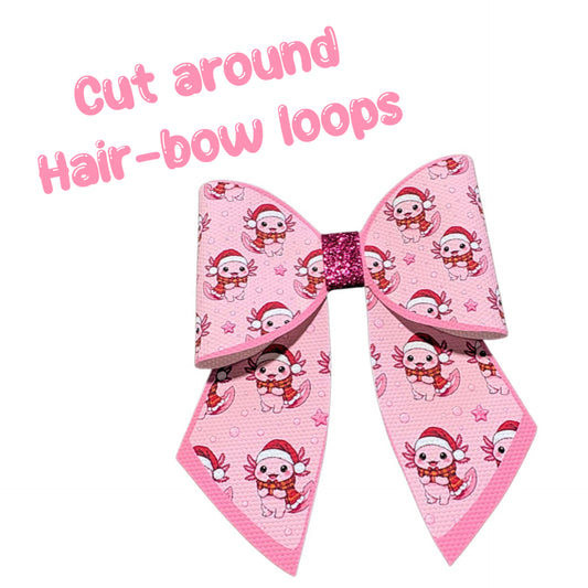 4 x Axolotl Cut around Sailor  bow set 3.5”