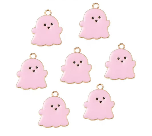 Pink and silver coloured Ghost charms