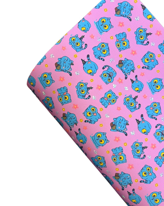 In house leatherette fabric A4 Demon pop