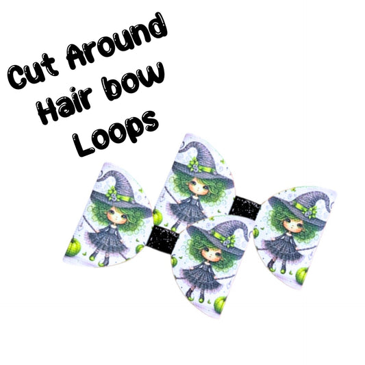 Halloween pre printed canvas bow loops x 7