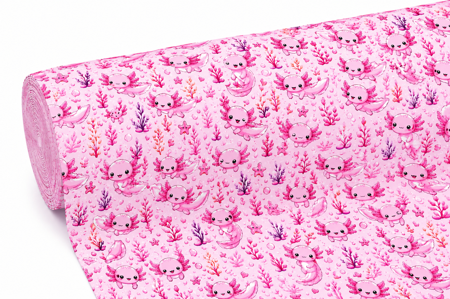 Axolotl Pattern Leatherette  Fabric A4