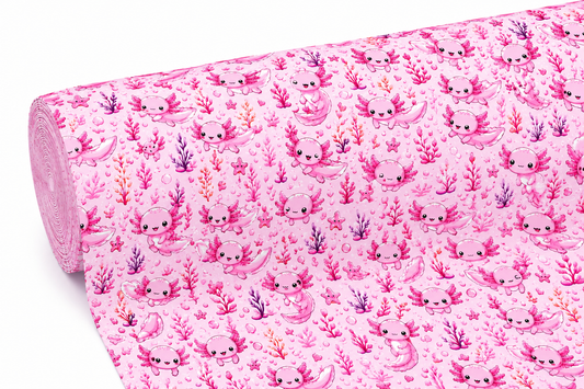 Axolotl Pattern Leatherette  Fabric A4