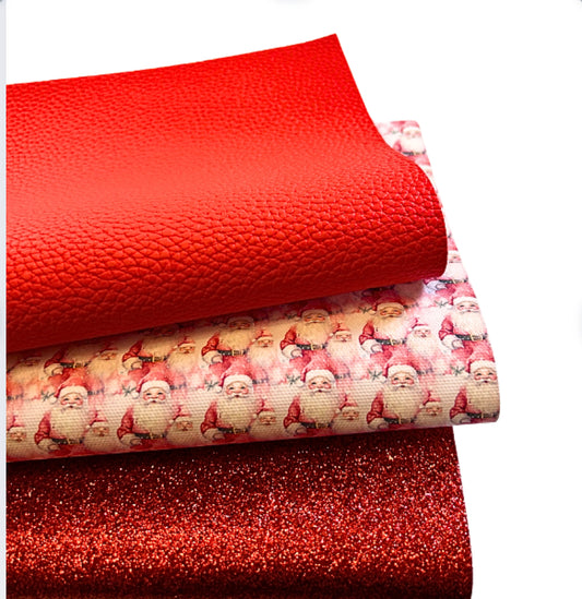 Christmas Santa themed Canvas & leatherette set