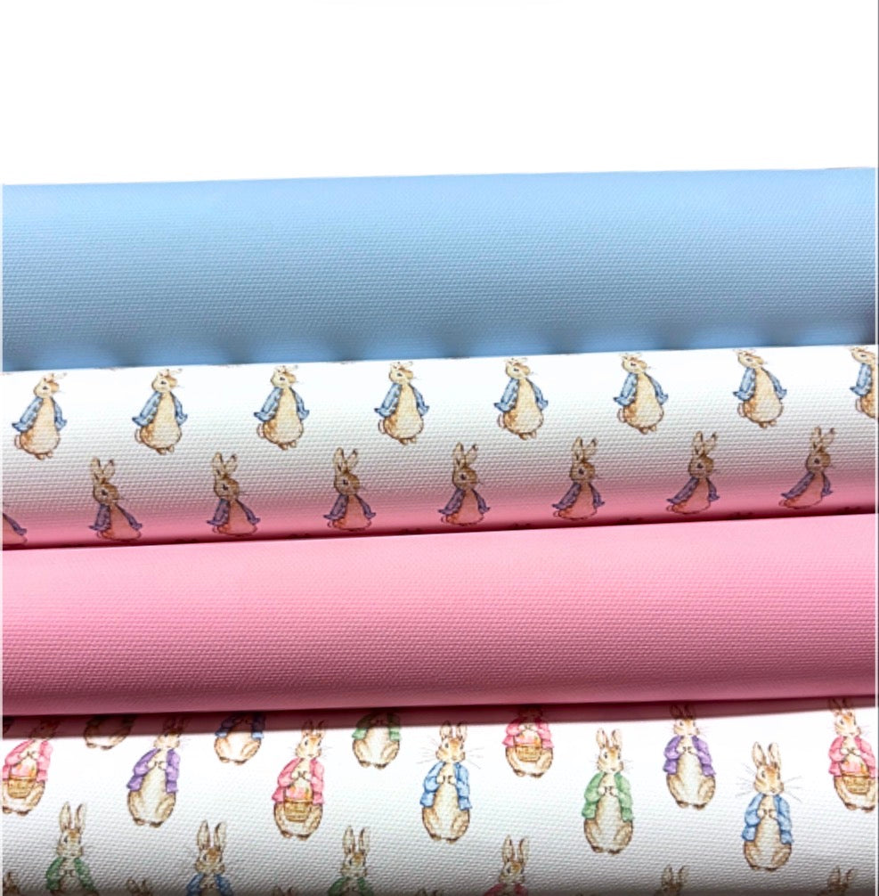 4 x Peter Bunny printed  canvas  fabric A4