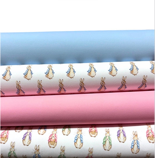 4 x Peter Bunny printed  canvas  fabric A4