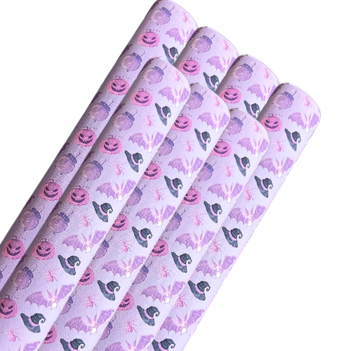Bats and pumpkins printed premium canvas fabric  fabric