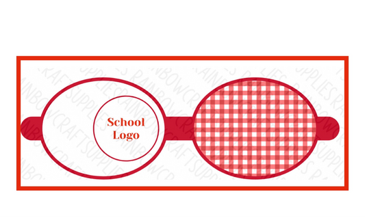 7 x School Custom printed canvas bow loops 3.5”