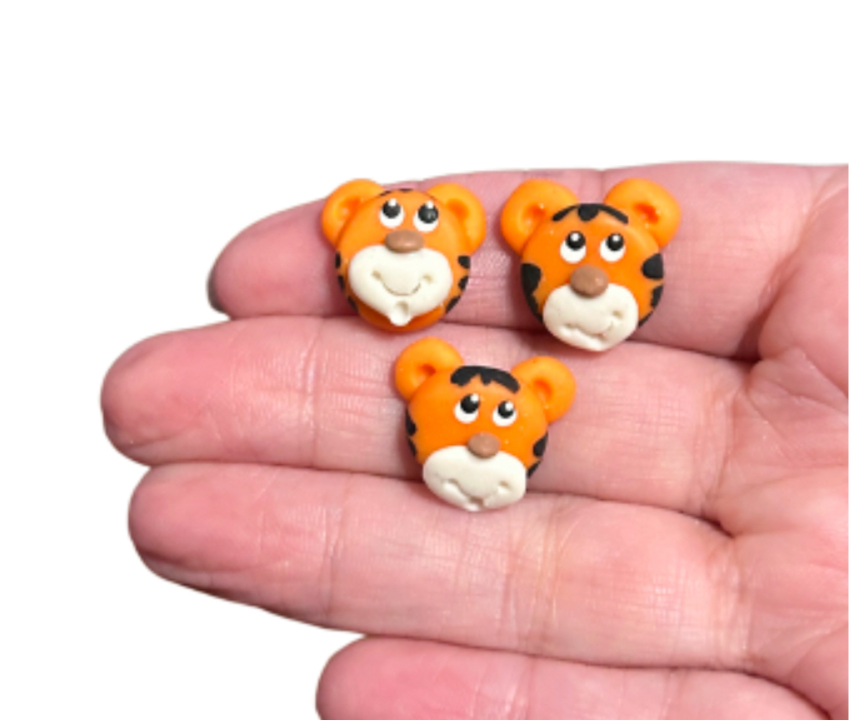 Cute Tiger handcrafted clay embellishment