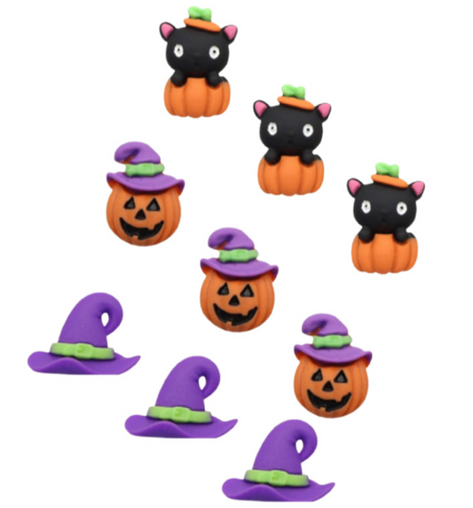 Clay style Halloween flatback embellishments x 4