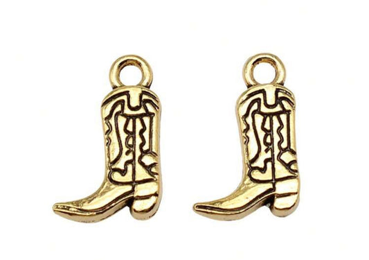 Swifty cowgirl cowboy boot gold coloured charms