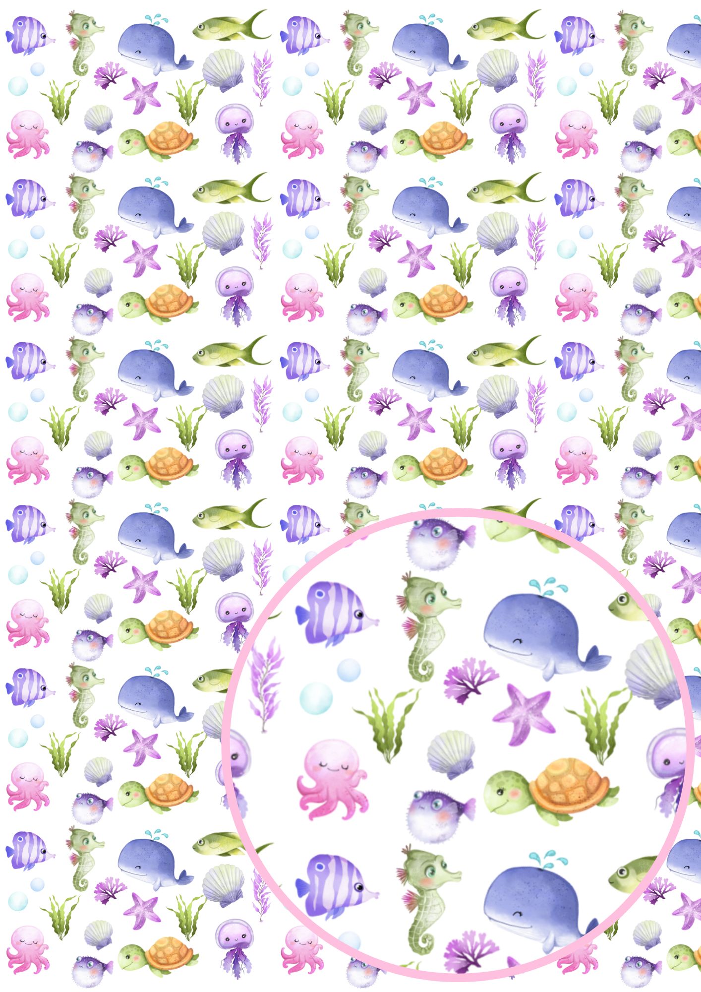 In house leatherette fabric A4 undersea