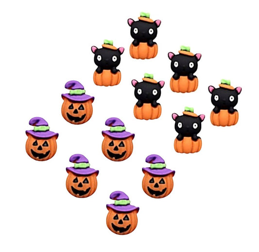 5 x Halloween flat-back embellishments