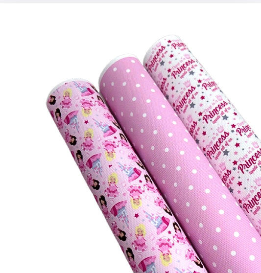 3 Piece Princess Canvas fabric set A4