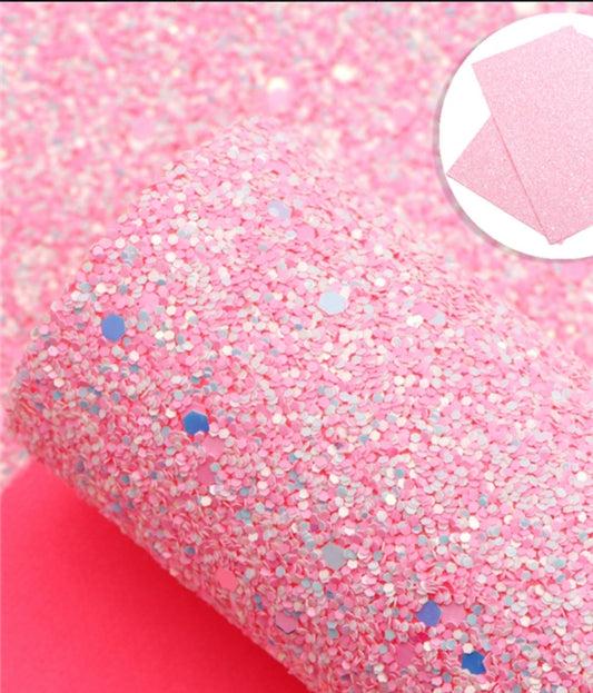 Marshmallow chunky glitter fabric A4