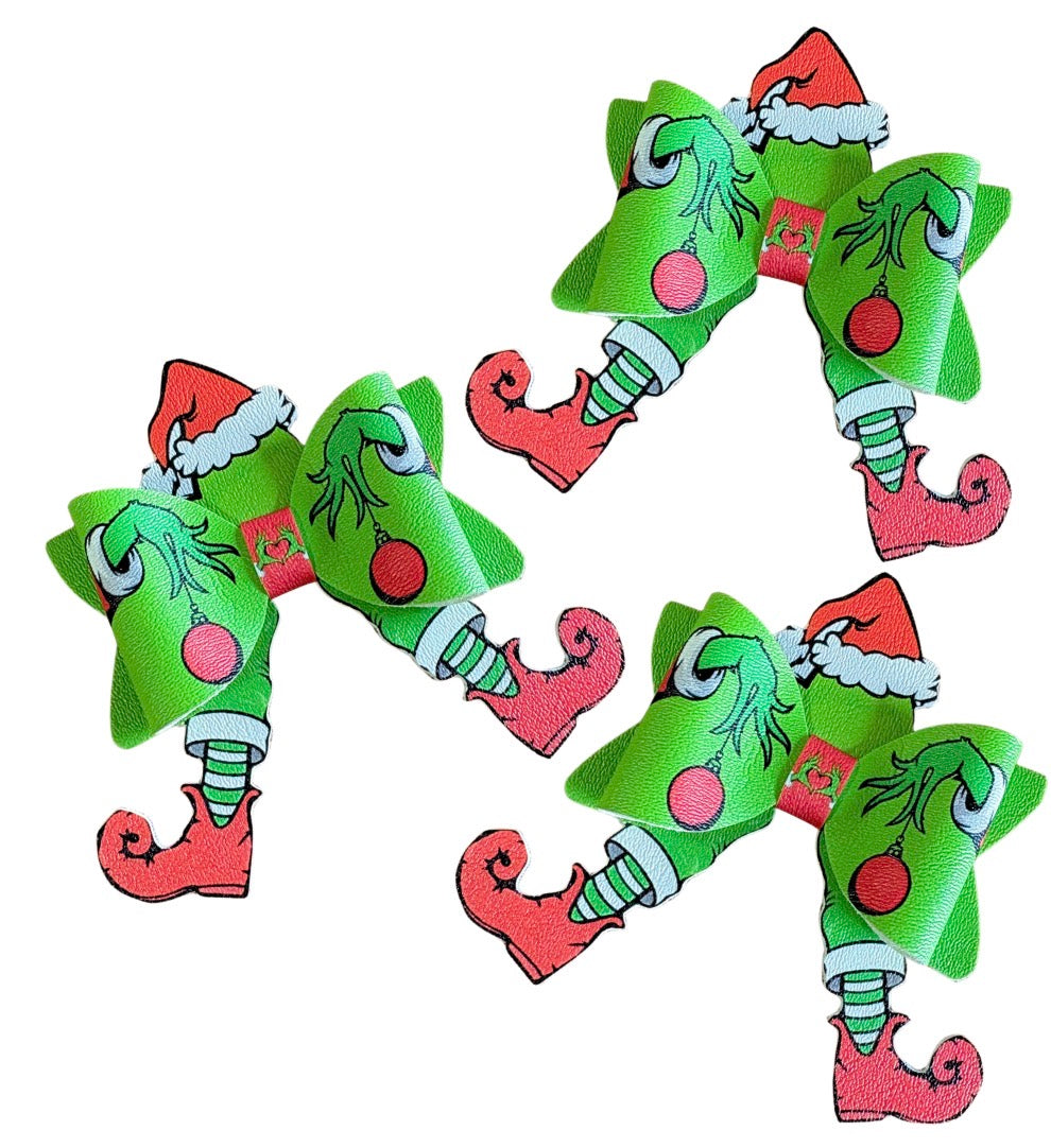 4 Pop-up Grounchy Grinchy cut  around hairbow loops Tails & Centre strips 3.5”