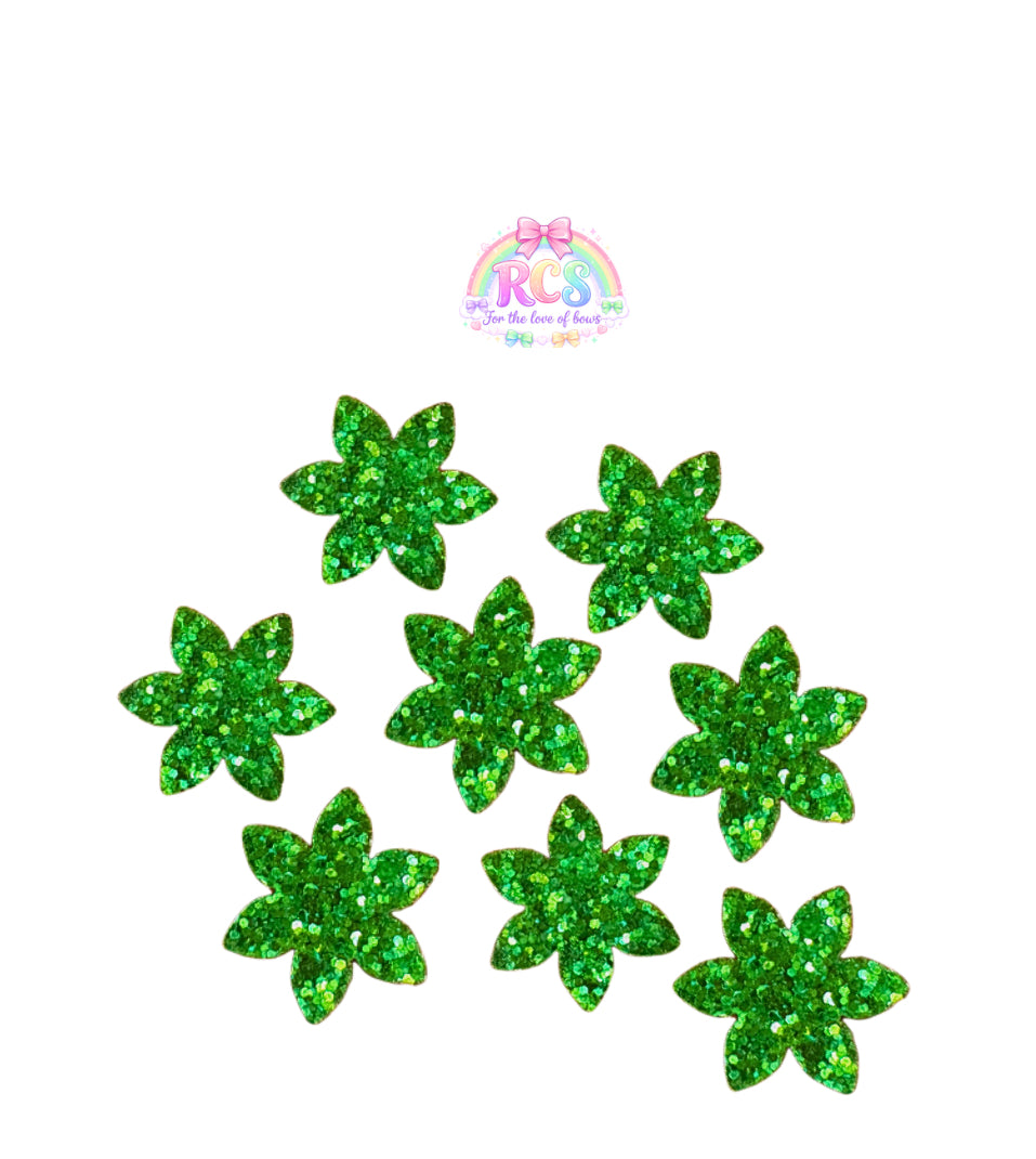 Green glitter felt back appliqué embellishments St Patrick’s day 25 mm