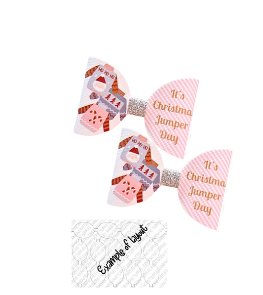7 x Christmas jumper day pre printed canvas bow loops