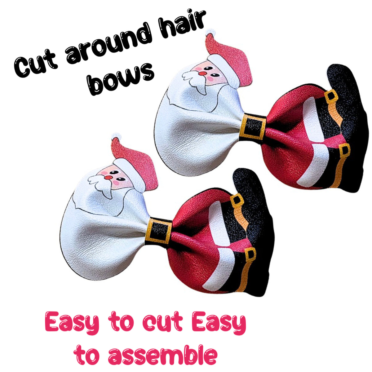 4 x Cut around Pinch bow set 3.5” Santa