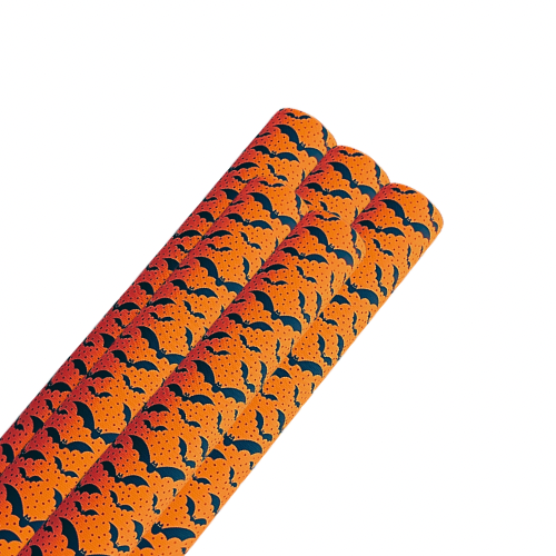 Orange Bats  Halloween themed printed premium canvas fabric  fabric