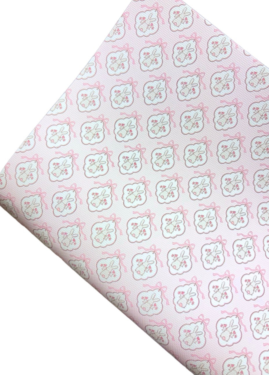 In house printed leatherette Fabric A4 Bow frame Bunny