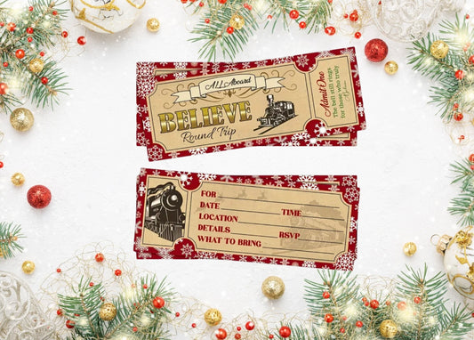 Christmas Eve double sided Train ticket