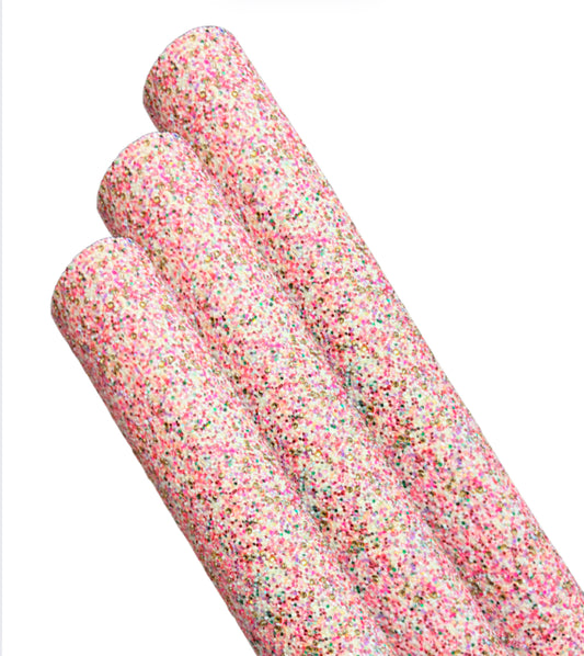 Cotton Candy chunky glitter fabric A4