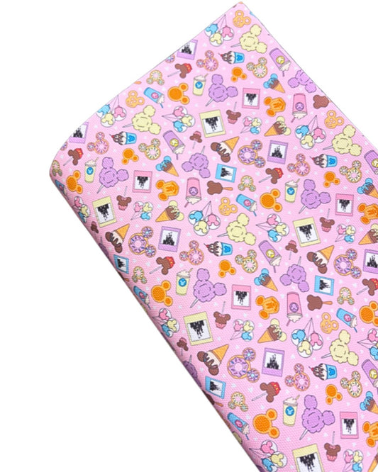 In house leatherette printed fabric A4 Magic Kingdom