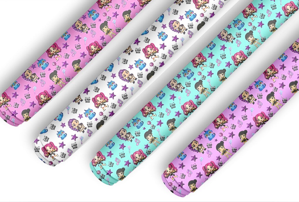 4 x Demon Girl printed  canvas  fabric A4