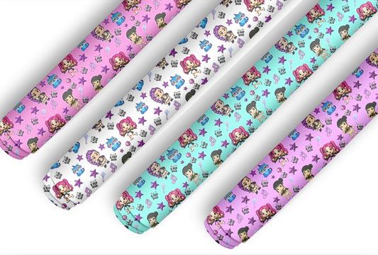 4 x Demon Girl printed  canvas  fabric A4