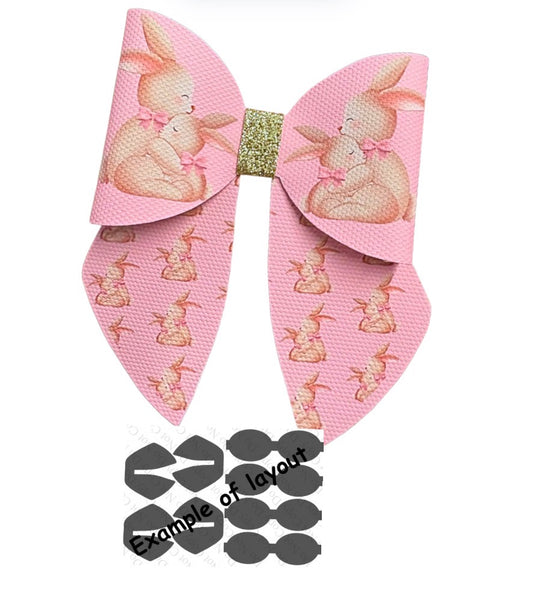 4 piece momma Bunny leatherette bow loops and Sailor Tails 3.5”