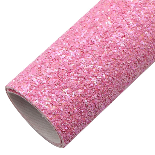 Dolly pink Matte Premium chunky Glitter Fabric A4
