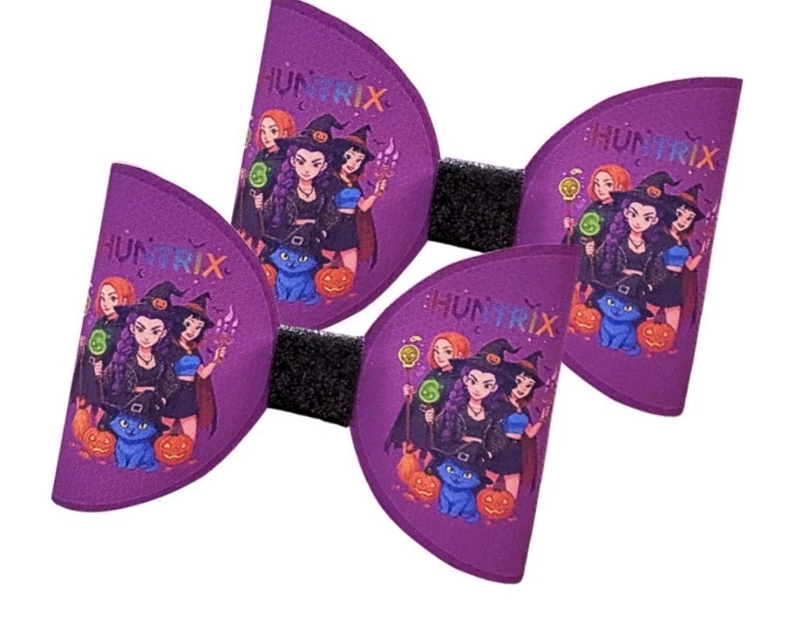 7 x Cut around hair bow loops 3.5” Canvas/leatherette Kpop Witches