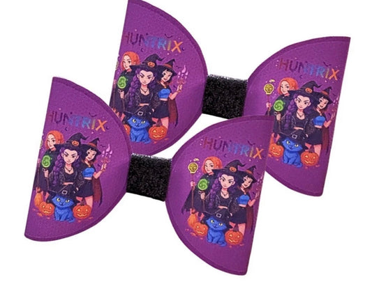 7 x Cut around hair bow loops 3.5” Canvas/leatherette Kpop Witches