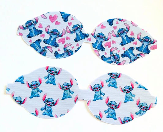 Cute Stitch themed  Ready cut Canvas bow loops 4”