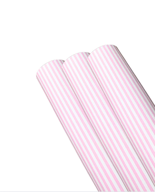 Pink Stripe smooth Leatherette fabric A4