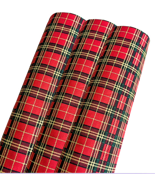 Glitter tartan Felt back fabric A4