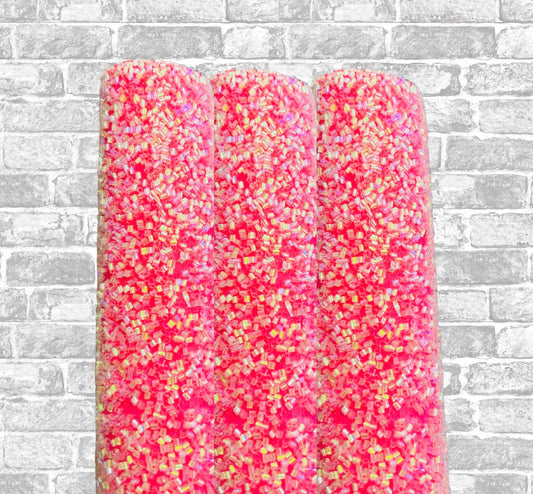 Christmas Hot pink Tinsel glitter fabric