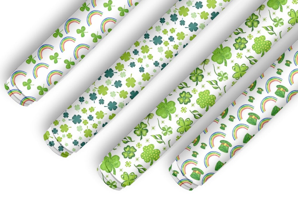 St.Patricks day  theme printed canvas fabric A4 4 piece set